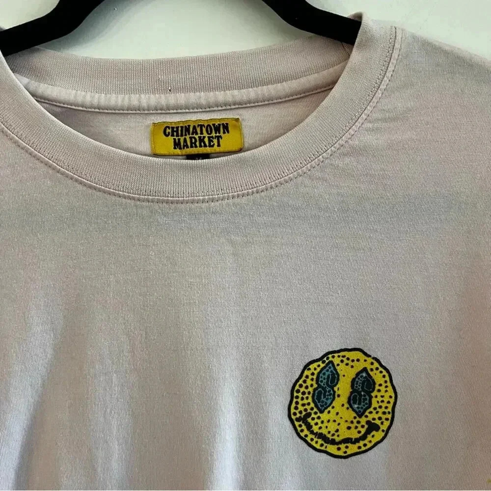 830 Urban Outfitters X Chinatown Market Smiley Face Long Sleeve Tee - Picture 3 of 5